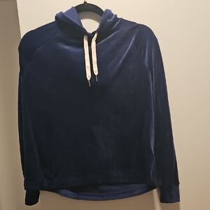 J. Crew Navy Hoodie with Cream Accents